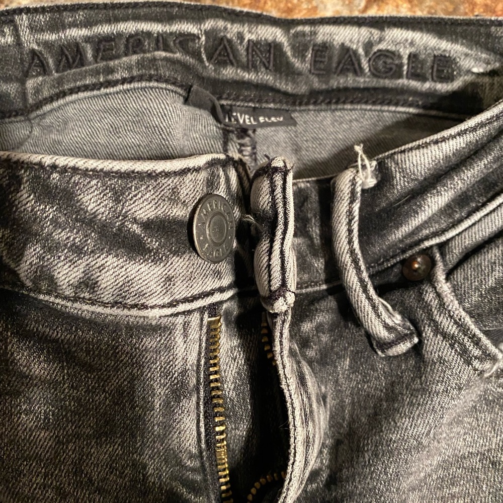 American eagle distressed grey washed jeans